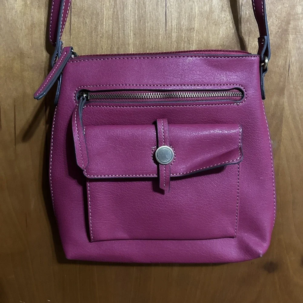 St. Johns Bay‎ Pink Faux Leather Crossbody Handbag Purse